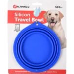 საკვებისა და სასმელის სილიკონის თასი 500მლ / Feeding and drinking bowl Falda Round Blue 500ml