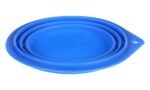 საკვებისა და სასმელის სილიკონის თასი 500მლ / Feeding and drinking bowl Falda Round Blue 500ml - Image 2