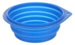 საკვებისა და სასმელის სილიკონის თასი 500მლ / Feeding and drinking bowl Falda Round Blue 500ml - Image 3
