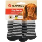 ძაღლის წინდები შავი/ნაცრისფერი S /dog Socks Sockies 4 pcs/set Black&Grey S
