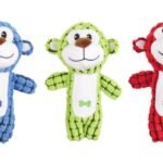 ძაღლის სათამაშო მაიმუნი მწვანე/წითელი/ლურჯი  17სმ / DogToy Warda Monkey green/red/blue 17cm