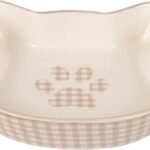 საკვებისა და სასმელის კერამიკის თასი - კრემისფერი/თეთრი 220მლ / Feeding and drinking bowl Mylo Beige & White 220ml