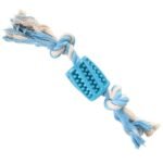ძაღლის სათამაშო რეზინი+თოკი ლურჯი 30სმ / Dog toy Tpr Lindo tube+rope blue 30cm