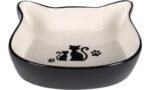 საკვებისა და სასმელის თასი შავი/თეთრი 250მლ / Feeding and drinking bowl Nona Black & White 250ml