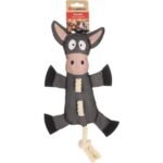 ძაღლის სათამაშო ჩორდო ვირი თოკით, ნაცრისფერი 43სმ / Dog Toy Chordo Donkey with rope Grey 43cm