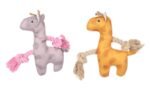 ლეკვის სათამაშო ბრიტი ირემი თოკით ყვითელი და ვარდისფერი 16,5სმ / Puppy Toy  Britty Deer with rope Multiple colours 16,5cm - Image 2