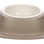 საკვებისა და სასმელის თასი რეზინის სადგამით L დიამ. 13,5სმ 27,5x6სმ 600მლ / Feeding and drinking bowl with holder ilko L taupe Dia13,5cm 27,5x6cm 600ml