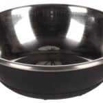 საკვებისა და სასმელის თასი Tobias Round შავი/ვერცხლისფერი 300მლ / Feeding and drinking bowl Tobias Round Black & Silver 300ml