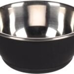 საკვებისა და სასმელის თასი Tobias Round შავი/ვერცხლისფერი 500მლ / Feeding and drinking bowl Tobias Round Black & Silver 500ml
