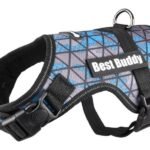 სამკერდე აღკაზმულობა ლურჯი/ნაცრისფერი/შავი S 50-70სმ *25მმ / Harness Best Buddy Uranus blue camouflage grid S 50-70cm *25mm