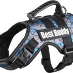 სამკერდე აღკაზმულობა ლურჯი/ნაცრისფერი/შავი M 60-80სმ *38მმ / Harness Best Buddy Uranus blue camouflage grid M 60-80cm *38mm