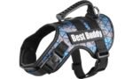სამკერდე აღკაზმულობა ლურჯი/ნაცრისფერი/შავი M 60-80სმ *38მმ / Harness Best Buddy Uranus blue camouflage grid M 60-80cm *38mm