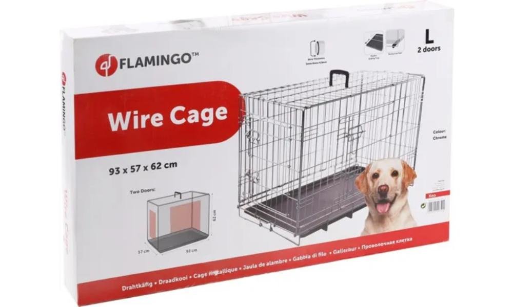 ძაღლის გალია ვერცხლისფერი L 93x57x62სმ / Wire cage Keo Silver L 93x57x62cm - ZooLife.ge